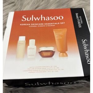 SULWHASOO Korean Skincare Essentials 4 Pc Set, Cleanser+Serum+Cream+Mask NIB